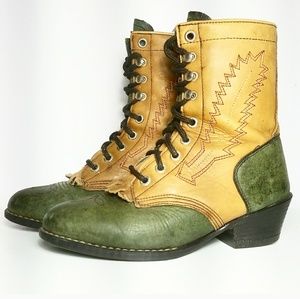 VINTAGE Lace-Up Roper Boots